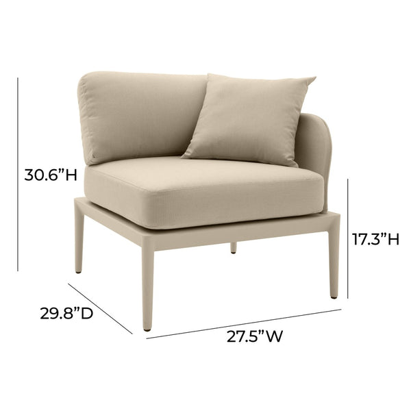 TOV Furniture Kapri Modular Outdoor Corner Chair - Versatile, Weather-Resistant Seating for Stylish Patios and Lounges Taupe / RAF TOV-O68890