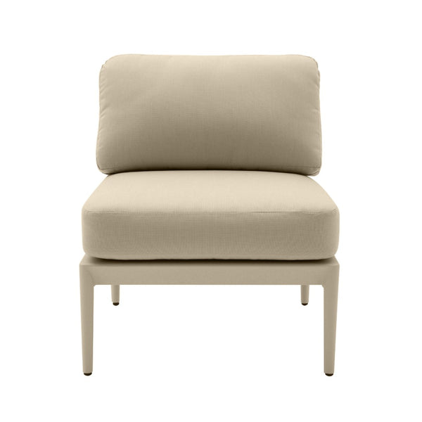 TOV Furniture Kapri Modular Outdoor Armless Chair - Stylish, Durable Seating for Versatile Outdoor Arrangements Taupe TOV-O68892
