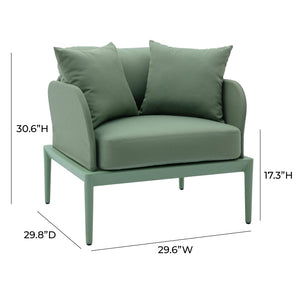 TOV Furniture Kapri Outdoor Armchair - Stylish, Durable, and Weather-Resistant Seating for Your Outdoor Spaces Moss Green TOV-O68894