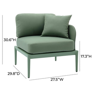 TOV Furniture Kapri Modular Outdoor Corner Chair - Versatile, Weather-Resistant Seating for Stylish Patios and Lounges Moss Green / RAF TOV-O68895