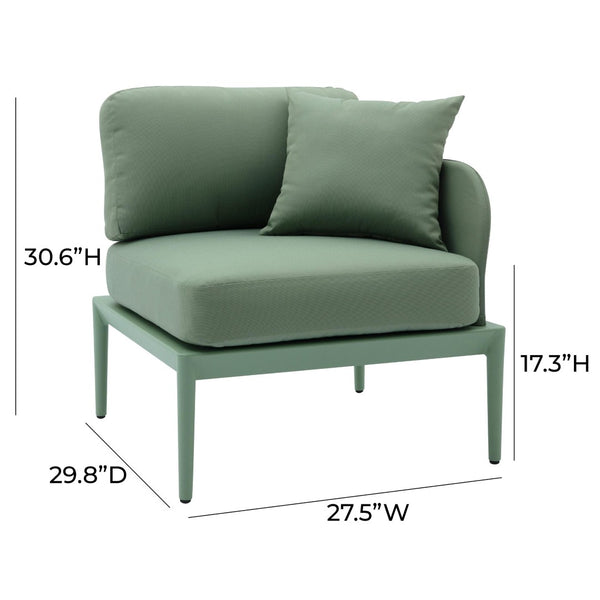 TOV Furniture Kapri Modular Outdoor Corner Chair - Versatile, Weather-Resistant Seating for Stylish Patios and Lounges Moss Green / RAF TOV-O68895