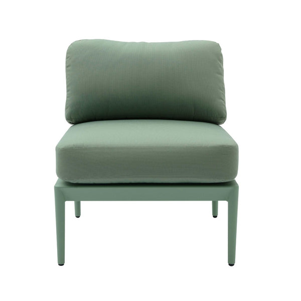 TOV Furniture Kapri Modular Outdoor Armless Chair - Stylish, Durable Seating for Versatile Outdoor Arrangements Moss Green TOV-O68897