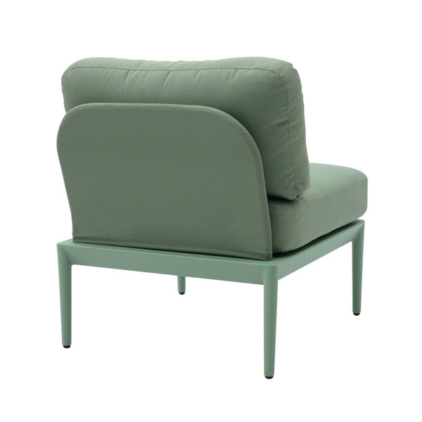 TOV Furniture Kapri Modular Outdoor Armless Chair - Stylish, Durable Seating for Versatile Outdoor Arrangements Moss Green TOV-O68897