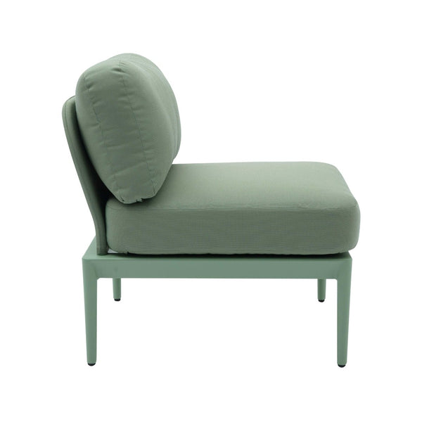 TOV Furniture Kapri Modular Outdoor Armless Chair - Stylish, Durable Seating for Versatile Outdoor Arrangements Moss Green TOV-O68897