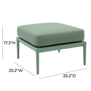 TOV Furniture Kapri Outdoor Ottoman – Stylish, Durable, and Comfortable Accent for Modern Outdoor Spaces and Lounges Moss Green TOV-O68898