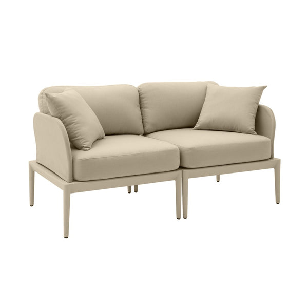 TOV Furniture Kapri 55" Contemporary Modular Outdoor Loveseat for Flexible Comfort and Stylish Relaxation Taupe TOV-O68899-LO