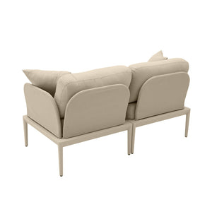 TOV Furniture Kapri 55" Contemporary Modular Outdoor Loveseat for Flexible Comfort and Stylish Relaxation Taupe TOV-O68899-LO