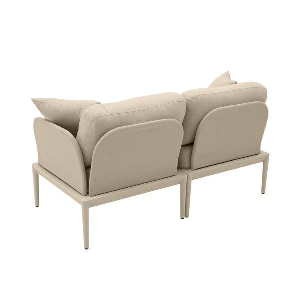 TOV Furniture Kapri 55" Contemporary Modular Outdoor Loveseat for Flexible Comfort and Stylish Relaxation Taupe TOV-O68899-LO