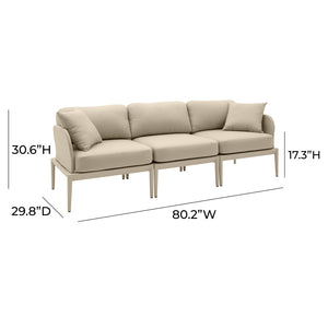 TOV Furniture Kapri Modular Outdoor Sofa – Stylish, Weather-Ready Design with Tool-Free Assembly for All Spaces Taupe TOV-O68899-SO