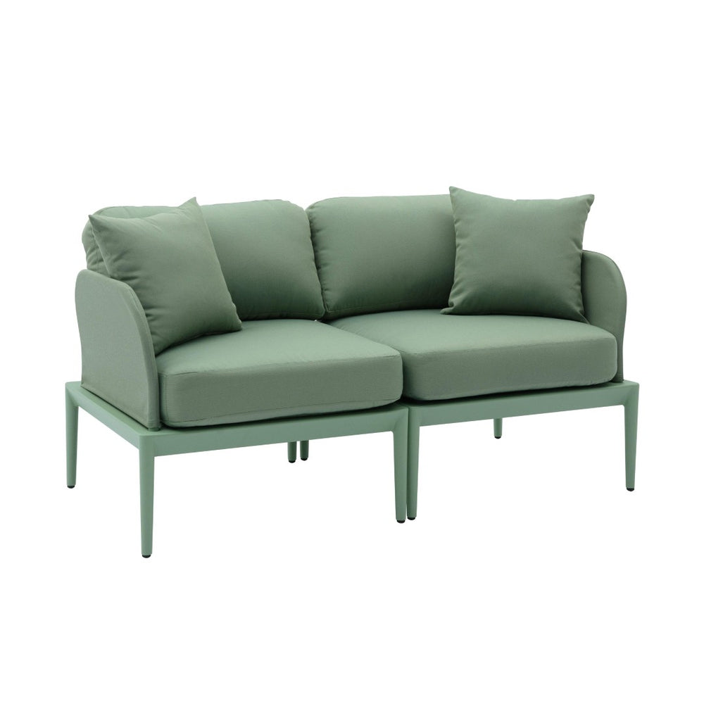 TOV Furniture Kapri 55" Contemporary Modular Outdoor Loveseat for Flexible Comfort and Stylish Relaxation Moss Green TOV-O68900-LO