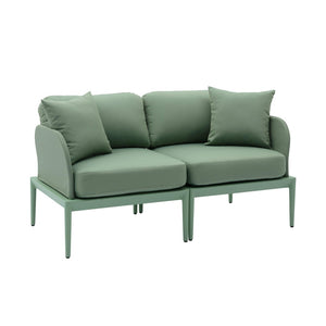 TOV Furniture Kapri 55" Contemporary Modular Outdoor Loveseat for Flexible Comfort and Stylish Relaxation Moss Green TOV-O68900-LO