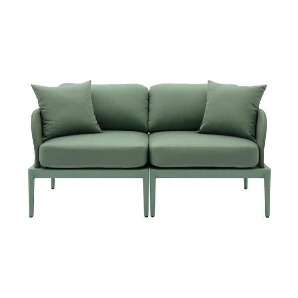 TOV Furniture Kapri 55" Contemporary Modular Outdoor Loveseat for Flexible Comfort and Stylish Relaxation Moss Green TOV-O68900-LO
