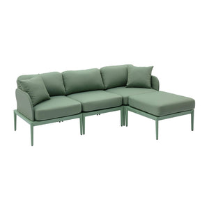 TOV Furniture Kapri 4-Piece Modular Outdoor Sectional – Stylish, Durable Design for Ultimate Patio Comfort and Flexibility Moss Green TOV-O68900-SEC