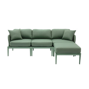 TOV Furniture Kapri 4-Piece Modular Outdoor Sectional – Stylish, Durable Design for Ultimate Patio Comfort and Flexibility Moss Green TOV-O68900-SEC
