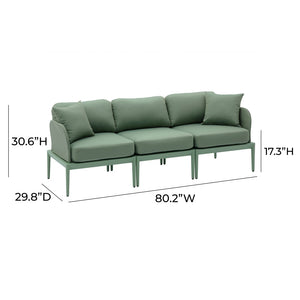 TOV Furniture Kapri Modular Outdoor Sofa – Stylish, Weather-Ready Design with Tool-Free Assembly for All Spaces Moss Green TOV-O68900-SO