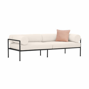 TOV Furniture Vera 84" Cream Outdoor Sofa - Elegant Performance Fabric Lounger for Poolside & Patio Relaxation TOV-O68942