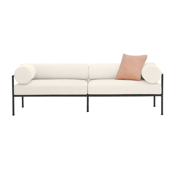 TOV Furniture Vera 84" Cream Outdoor Sofa - Elegant Performance Fabric Lounger for Poolside & Patio Relaxation TOV-O68942