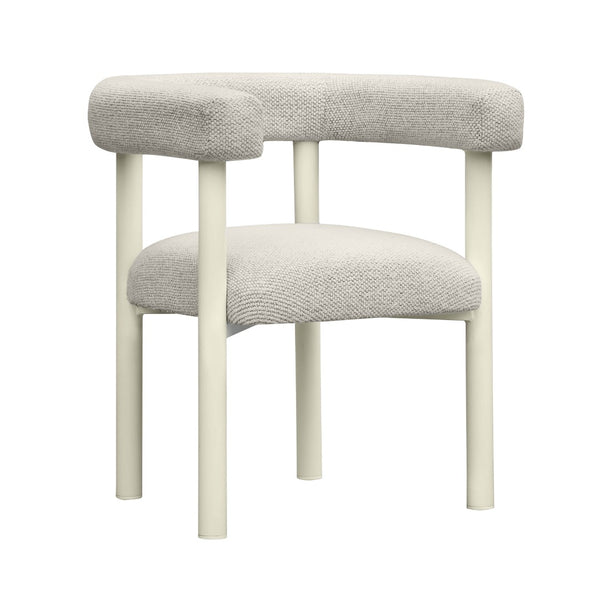 TOV Furniture Jackie Cream Outdoor Textured Dining Chair – Elegant, Weather-Resistant Comfort for Patios & Lounges TOV-O68958