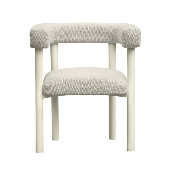 TOV Furniture Jackie Cream Outdoor Textured Dining Chair – Elegant, Weather-Resistant Comfort for Patios & Lounges TOV-O68958