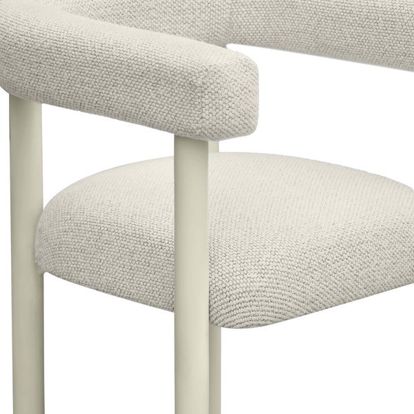 TOV Furniture Jackie Cream Outdoor Textured Dining Chair – Elegant, Weather-Resistant Comfort for Patios & Lounges TOV-O68958