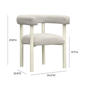 TOV Furniture Jackie Cream Outdoor Textured Dining Chair – Elegant, Weather-Resistant Comfort for Patios & Lounges TOV-O68958