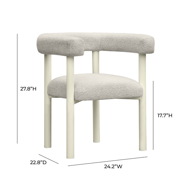 TOV Furniture Jackie Cream Outdoor Textured Dining Chair – Elegant, Weather-Resistant Comfort for Patios & Lounges TOV-O68958
