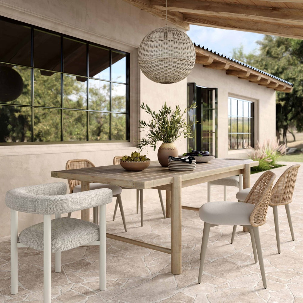 TOV Furniture Jackie Cream Outdoor Textured Dining Chair – Elegant, Weather-Resistant Comfort for Patios & Lounges TOV-O68958