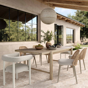 TOV Furniture Jackie Cream Outdoor Textured Dining Chair – Elegant, Weather-Resistant Comfort for Patios & Lounges TOV-O68958