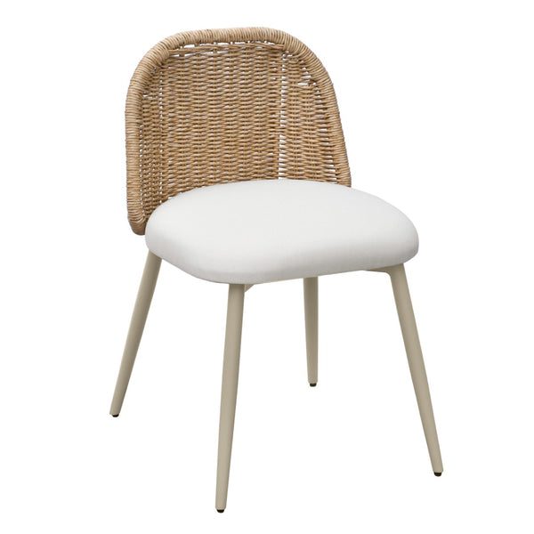 TOV Furniture Alexa Rattan Performance Dining Chair - Stylish, Weather-Resistant Seating for Luxe Outdoor Spaces Cream TOV-O68959