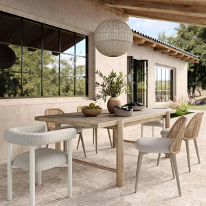 TOV Furniture Alexa Rattan Performance Dining Chair - Stylish, Weather-Resistant Seating for Luxe Outdoor Spaces Cream TOV-O68959