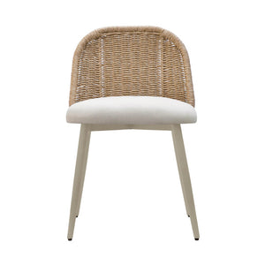 TOV Furniture Alexa Rattan Performance Dining Chair - Stylish, Weather-Resistant Seating for Luxe Outdoor Spaces Cream TOV-O68959