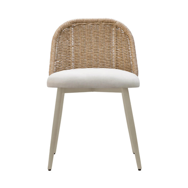 TOV Furniture Alexa Rattan Performance Dining Chair - Stylish, Weather-Resistant Seating for Luxe Outdoor Spaces Cream TOV-O68959
