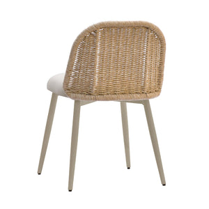TOV Furniture Alexa Rattan Performance Dining Chair - Stylish, Weather-Resistant Seating for Luxe Outdoor Spaces Cream TOV-O68959