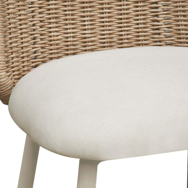 TOV Furniture Alexa Rattan Performance Dining Chair - Stylish, Weather-Resistant Seating for Luxe Outdoor Spaces Cream TOV-O68959