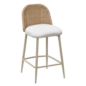 TOV Furniture Alexa Performance Fabric Outdoor Stool - Stylish, Weather-Resistant Seating for Your Patio or Garden Natural / Counter Height TOV-O68960