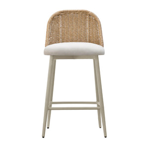 TOV Furniture Alexa Performance Fabric Outdoor Stool - Stylish, Weather-Resistant Seating for Your Patio or Garden Natural / Counter Height TOV-O68960