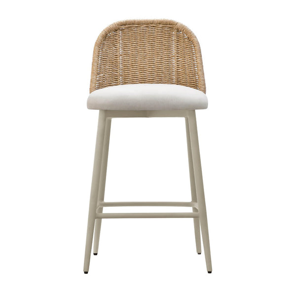TOV Furniture Alexa Performance Fabric Outdoor Stool - Stylish, Weather-Resistant Seating for Your Patio or Garden Natural / Counter Height TOV-O68960