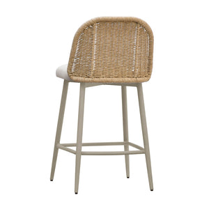 TOV Furniture Alexa Performance Fabric Outdoor Stool - Stylish, Weather-Resistant Seating for Your Patio or Garden Natural / Counter Height TOV-O68960