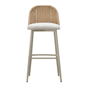 TOV Furniture Alexa Performance Fabric Outdoor Stool - Stylish, Weather-Resistant Seating for Your Patio or Garden Natural / Bar Height TOV-O68961