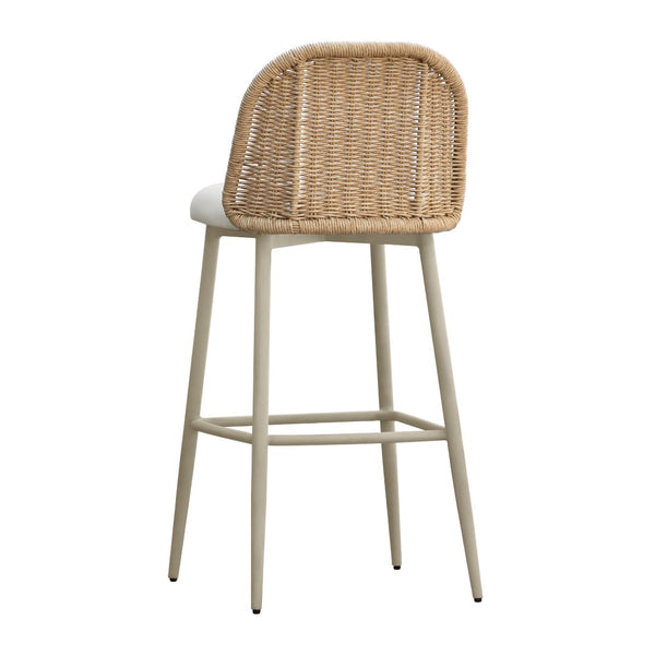 TOV Furniture Alexa Performance Fabric Outdoor Stool - Stylish, Weather-Resistant Seating for Your Patio or Garden Natural / Bar Height TOV-O68961
