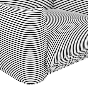 TOV Furniture Saint Tropez Striped Stuffed Armchair - Stylish Indoor/Outdoor Seating for Comfort and Durability Black/Pearl TOV-O68963