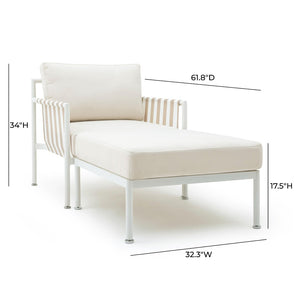 TOV Furniture Dunes Cream Outdoor Lounge Set - Elegant, Weather-Resistant Comfort for Patios and Garden Spaces TOV-O68965-O68966