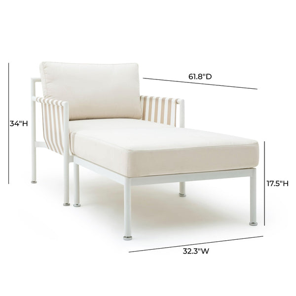 TOV Furniture Dunes Cream Outdoor Lounge Set - Elegant, Weather-Resistant Comfort for Patios and Garden Spaces TOV-O68965-O68966