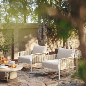 TOV Furniture Dunes Cream Outdoor Armchair - Chic, Durable Seating with Reversible Cushions for Stylish Patios & Gardens TOV-O68965