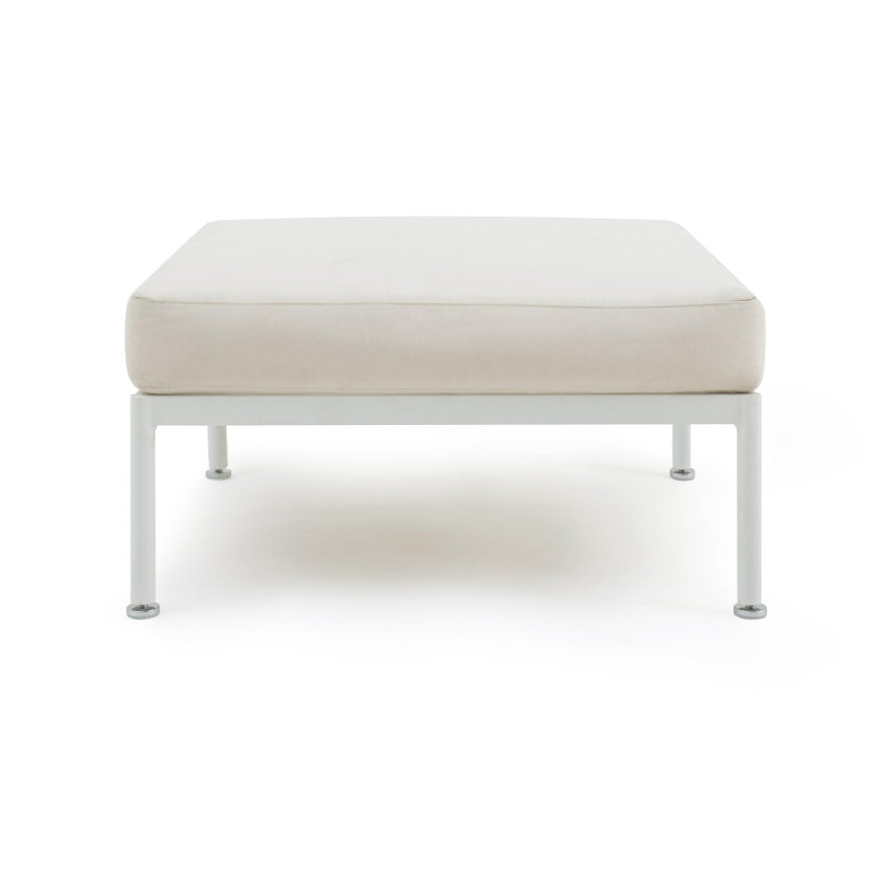 TOV Furniture Dunes Cream Outdoor Ottoman - Elegant, Weather-Resistant Seating with Plush Cushions for Your Space TOV-O68966
