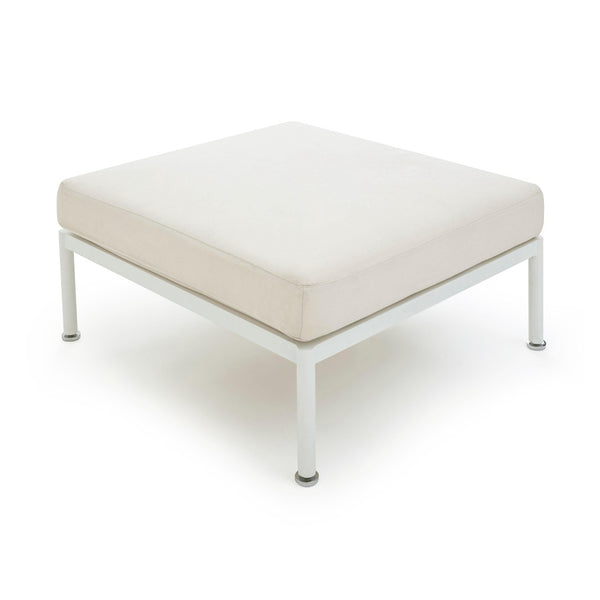 TOV Furniture Dunes Cream Outdoor Ottoman - Elegant, Weather-Resistant Seating with Plush Cushions for Your Space TOV-O68966