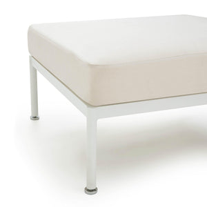 TOV Furniture Dunes Cream Outdoor Ottoman - Elegant, Weather-Resistant Seating with Plush Cushions for Your Space TOV-O68966