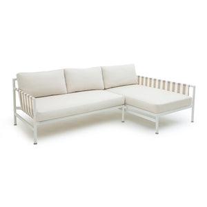 TOV Furniture Dunes 2-Piece Cream Outdoor L-Shaped Sectional Set - Chic Coastal Style for Luxurious Patio Lounging RAF TOV-O68967-O68970