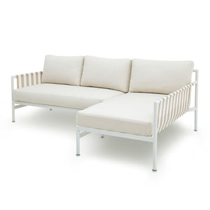 TOV Furniture Dunes 2-Piece Cream Outdoor L-Shaped Sectional Set - Chic Coastal Style for Luxurious Patio Lounging RAF TOV-O68967-O68970