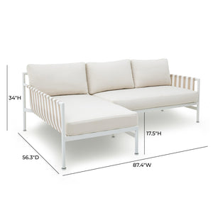 TOV Furniture Dunes 2-Piece Cream Outdoor L-Shaped Sectional Set - Chic Coastal Style for Luxurious Patio Lounging LAF TOV-O68968-O68969